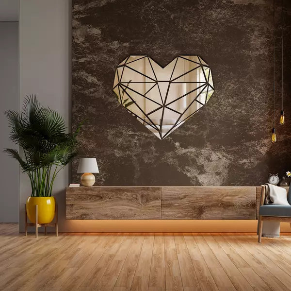 Acrylic Heart Mirror Wall Stickers