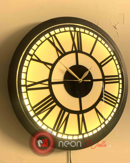 Premium Roman Vintage Neon Clock