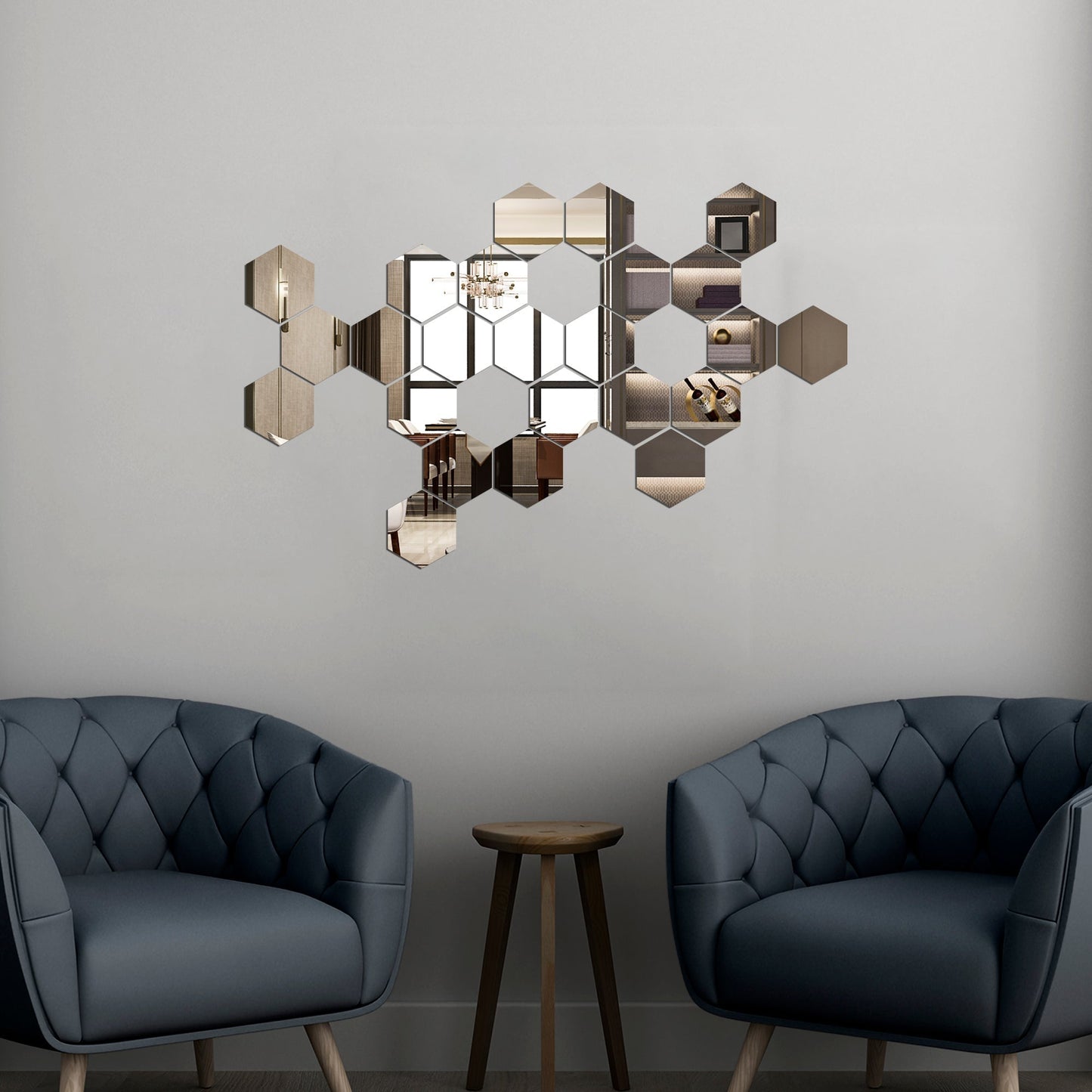 Acrylic Hexagon Mirror Wall Stickers