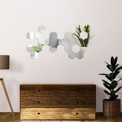 Acrylic Hexagon Mirror Wall Stickers