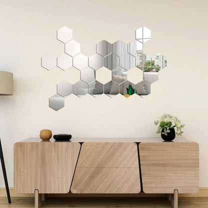 Acrylic Hexagon Mirror Wall Stickers