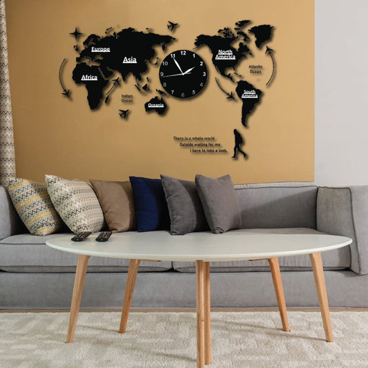 Large 3d Acrylic World Map Clock