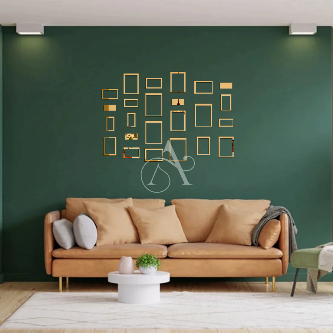 Acrylic Rectangle Ring Mirror Wall Art