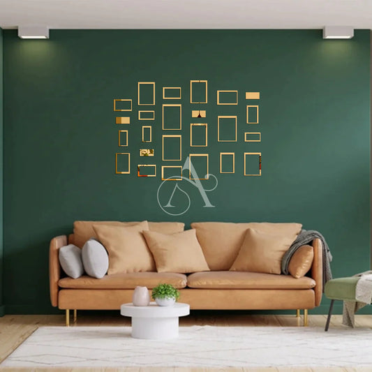 Acrylic Rectangle Ring Mirror Wall Art