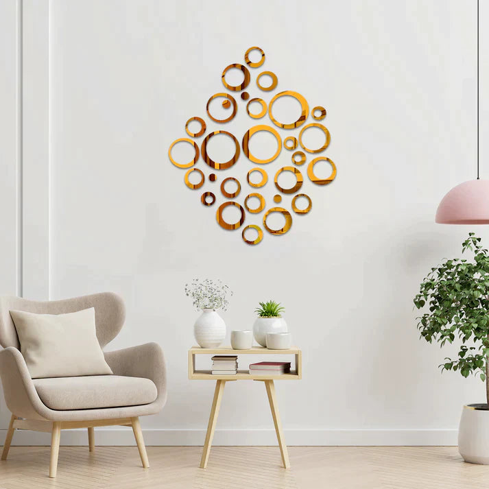 Acrylic Ring Mirror Wall Stickers