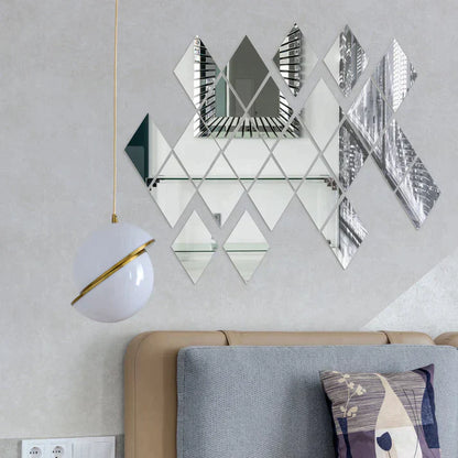 Acrylic Rhombus Mirror Wall Stickers