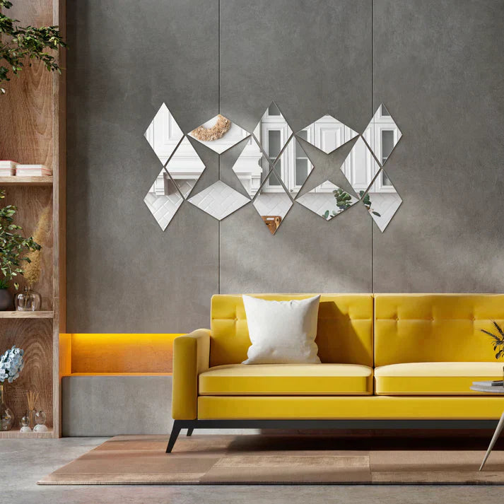 Acrylic Rhombus Mirror Wall Stickers