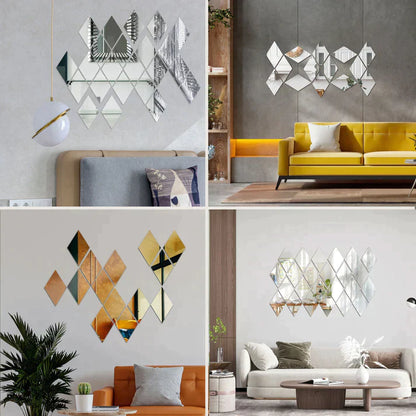 Acrylic Rhombus Mirror Wall Stickers